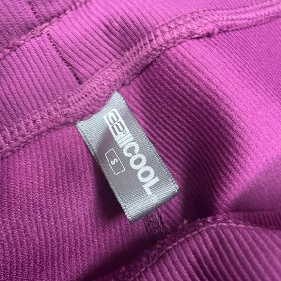32 Degrees Cool Womens Small Purple Ribbed Wide-Leg Stretch Pants   d0210 - Picture 7 of 9